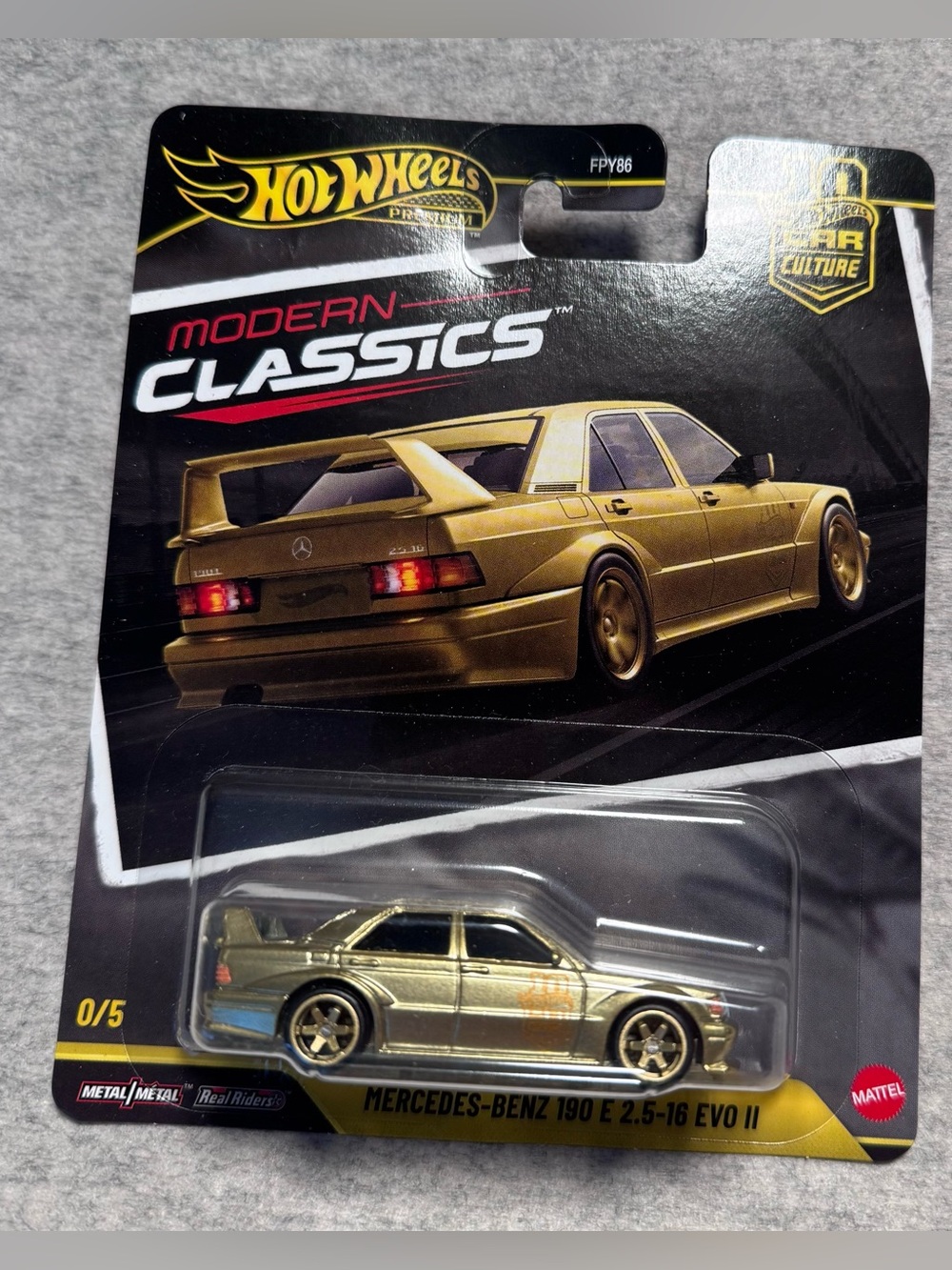 Hot Wheels Premium Modern Classics Gold CHASE Mercedes Benz 190 E 2.5-16 EVO II
